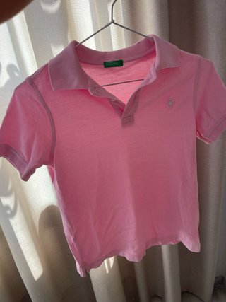 Polo Benetton niño rosa 8 años