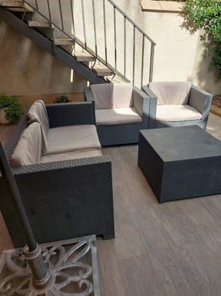 Conjunto Sofás de Jardín Ratán gris⁹