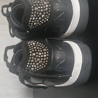 Sneakers Pinko Nere con Strass Argento