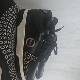 Sneakers Pinko Nere con Strass Argento