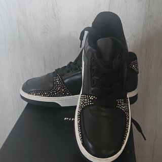 Sneakers Pinko Nere con Strass Argento