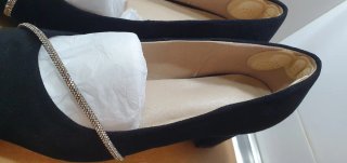 Zapatos de tacón negros con pedrería talla 41