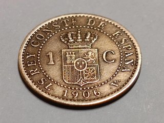 Moneda Alfonso XIII  1 Céntimo 1906*06 Cobre MBC