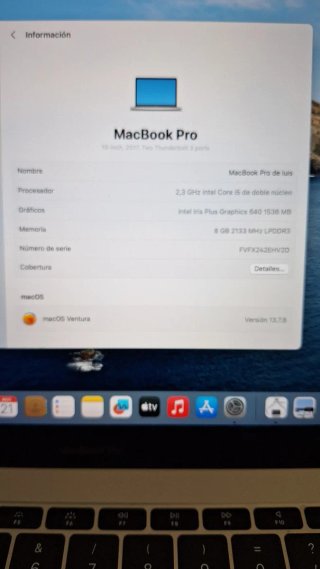 MacBook Pro 13 2017 i5 2.3GHz 8GB 256GB SSD