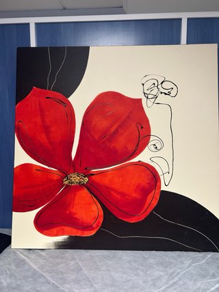 Lienzo Flor Roja 120x120cm