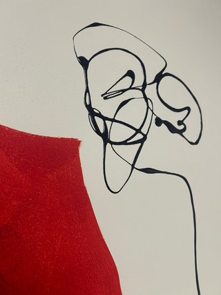 Lienzo Flor Roja 120x120cm