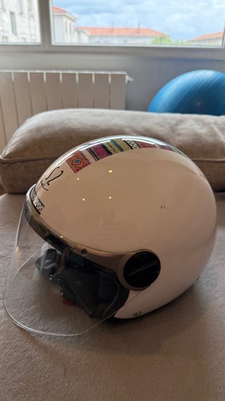 Casco Moto LS2 Blanco open face. Talla M