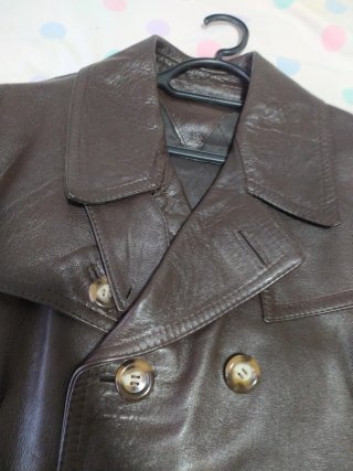 Chaqueta de cuero vintage marrón