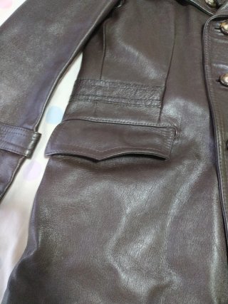 Chaqueta de cuero vintage marrón