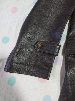 Chaqueta de cuero vintage marrón
