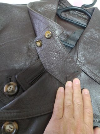 Chaqueta de cuero vintage marrón