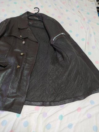 Chaqueta de cuero vintage marrón