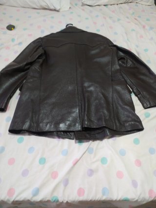 Chaqueta de cuero vintage marrón