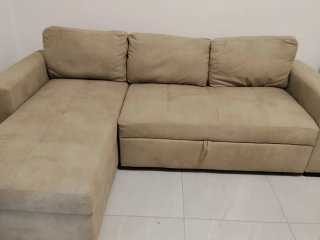 Divano letto 3 posti in camoscio