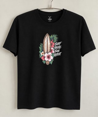 Camiseta unisex negra con estampado