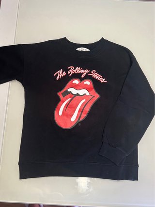 Sudadera Rolling Stones Mango Negra 8-9años