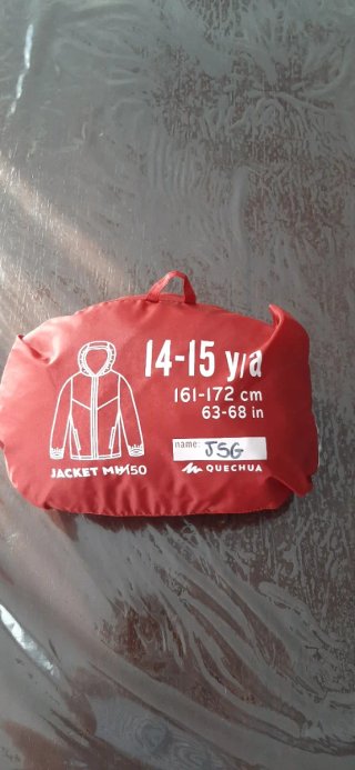 Chubasquero talla 14-15 años
