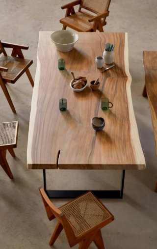 Mesa comedor Suar madera y metal 240 x 100 x 75