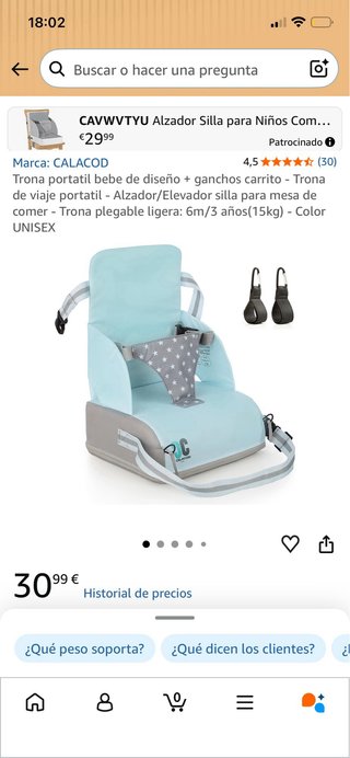 Trona portátil CALACOOD para bebé