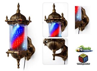 POSTE POLO BARBERIA DORADO LED GIRATORIO