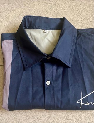 Camisa hombre azul marino y blanca
