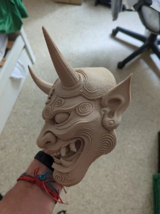 Máscara Oni Demonio Japonés Beige