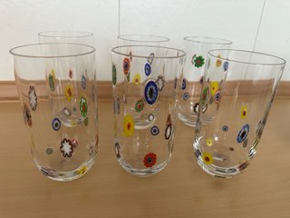 Leonardo pack 6 Vasos Cristal Soplado Multicolor