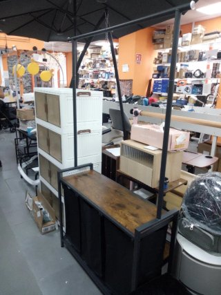 Perchero Organizador con Cesto Ropa Sucia