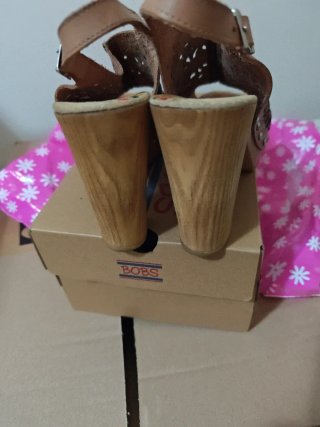 Zapatos boho tacón beige/marrón