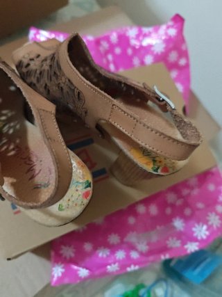 Zapatos boho tacón beige/marrón