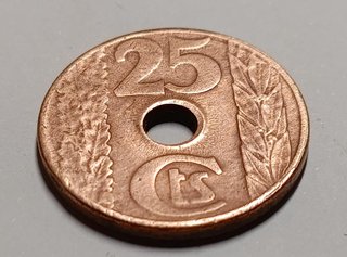 Moneda 25 céntimos 1938 República Española