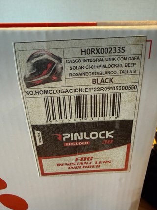 Casco Moto Unik Talla S Rosa/Negro