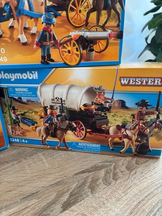 Lote Playmobil Western Carruaje y Caravana