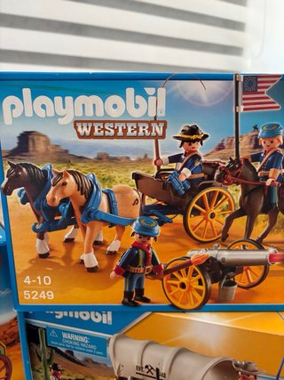 Lote Playmobil Western Carruaje y Caravana