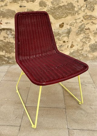 Sedia Design Esterno Bordeaux/Giallo