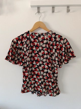 Blusa Mango Talla XS Estampado Floral