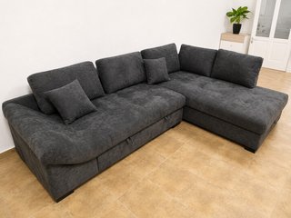 Sofa cama grande chaiselongue 295cm gris y beige