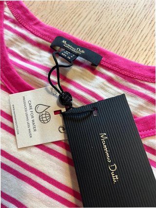 Massimo Dutti T-Shirt Striped 100% Cotton New