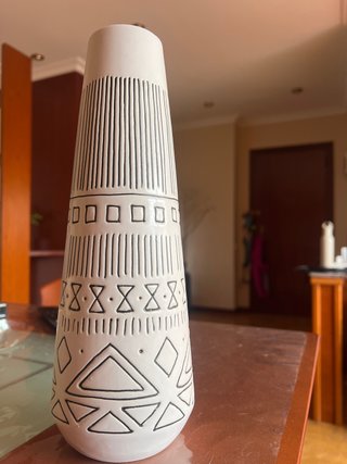 Jarrón Cerámica Diseño Azteca