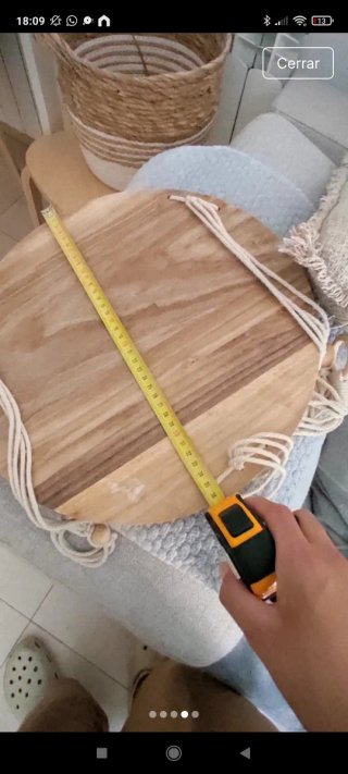 Estante colgante de madera y cuerda