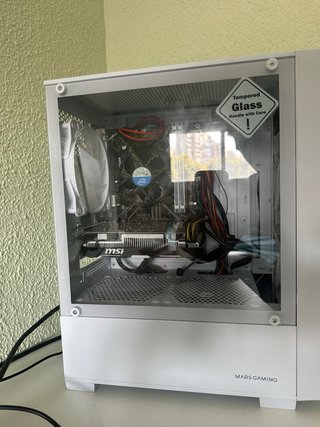 Mars Gaming PC Blanca con Cristal Templado