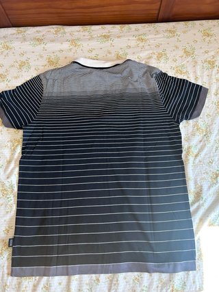 Polo BOSS Negro y Gris Rayas Degradadas