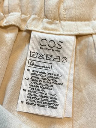 COS – Wide Leg Culottes – Ivory Linen Blend –