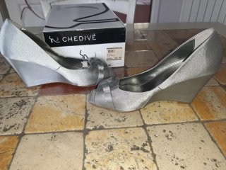 CHEDIVE Decolleté Donna Argento Tacco Alto