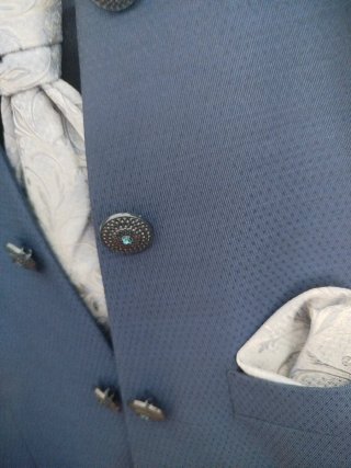 Traje de ceremonia Enzo Romano azul y gris