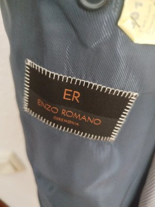 Traje de ceremonia Enzo Romano azul y gris