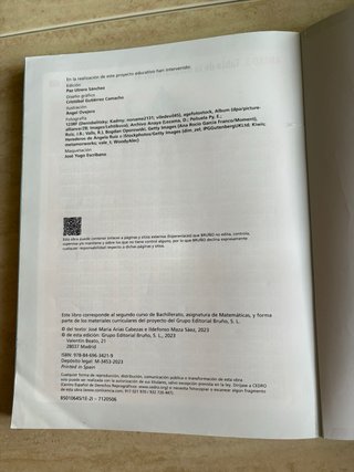 Libro Matemáticas 2º Bachillerato Bruño Nuevaetapa