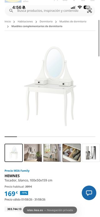 Tocador blanco HEMNES IKEA