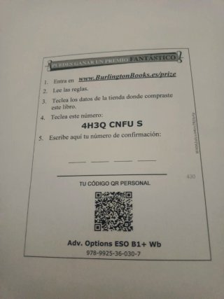 Burlington Avanced Options Workbook : B1+