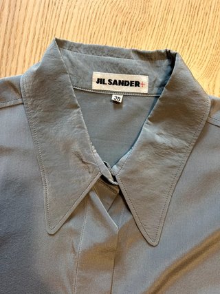 Jil Sander Vintage 100% Silk Grey Oversized Shirt